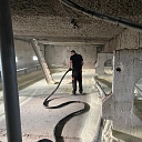 Attic insulation with polyurethane foam